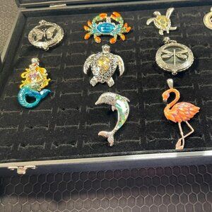 Ladies Beach Necklaces made of 18 K White Gold Plated-NEW-10 in Total